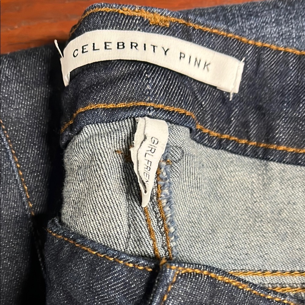 Celebrity # 186 Pink High Rise Blue Jeans with Classic Indigo Wash